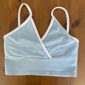 Light Blue Bandy Melville Crop Top